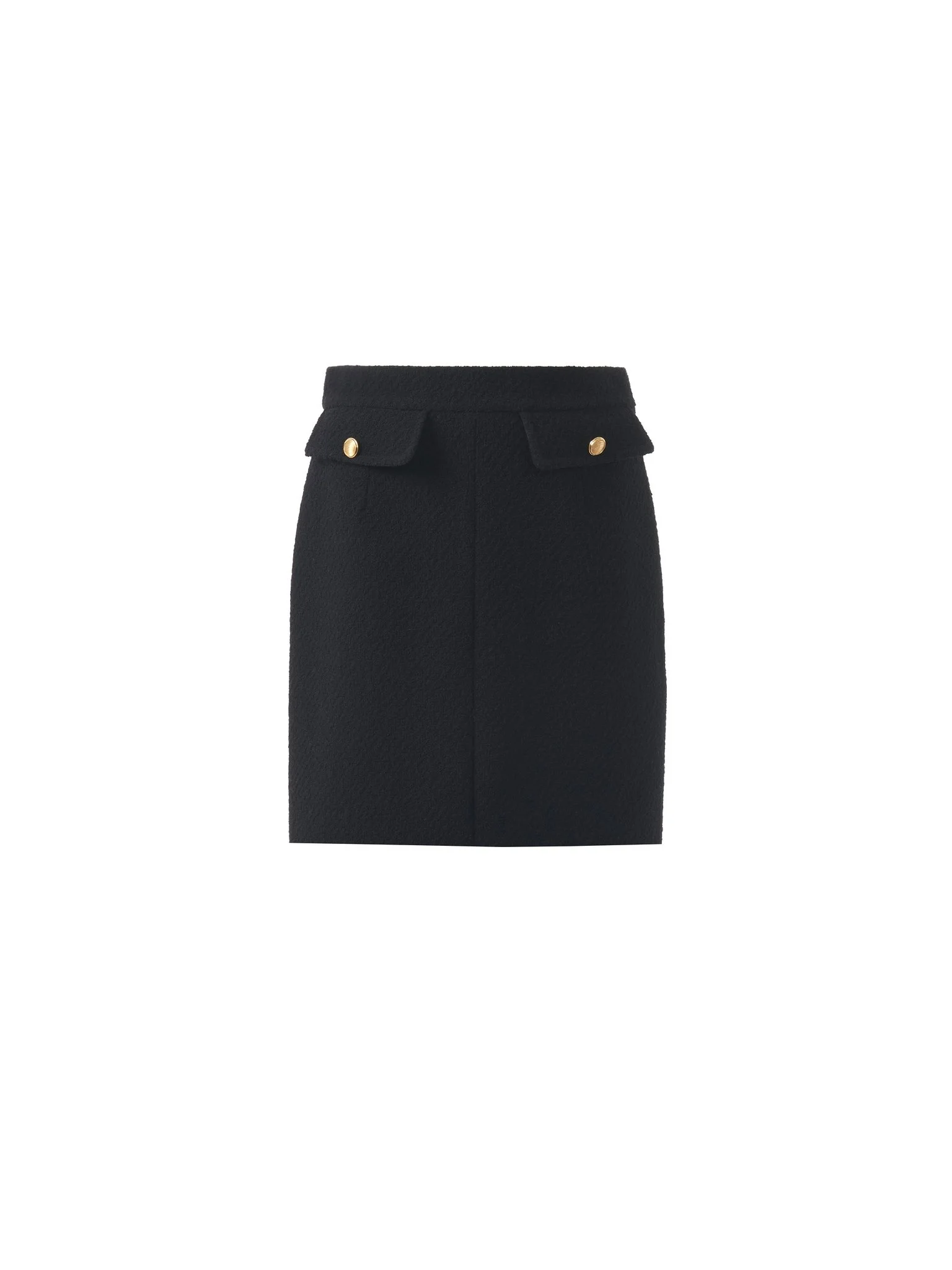 KNEE-LENGTH SKIRT IN WOOL BOUCLETTE - 1