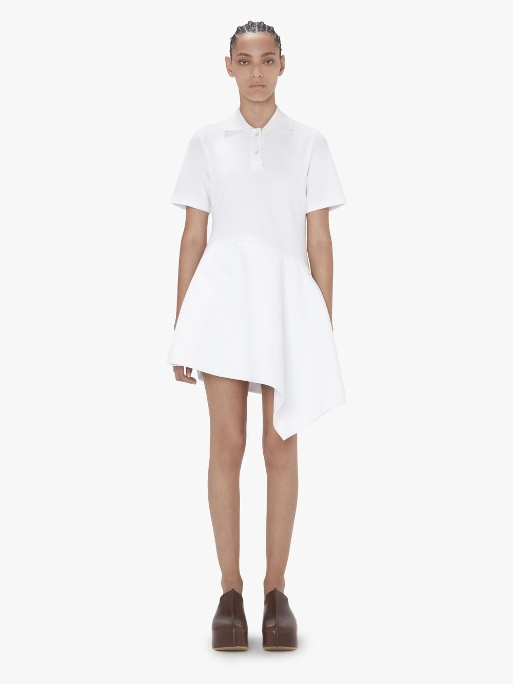SHORT SLEEVE ASYMMETRIC POLO DRESS - 2