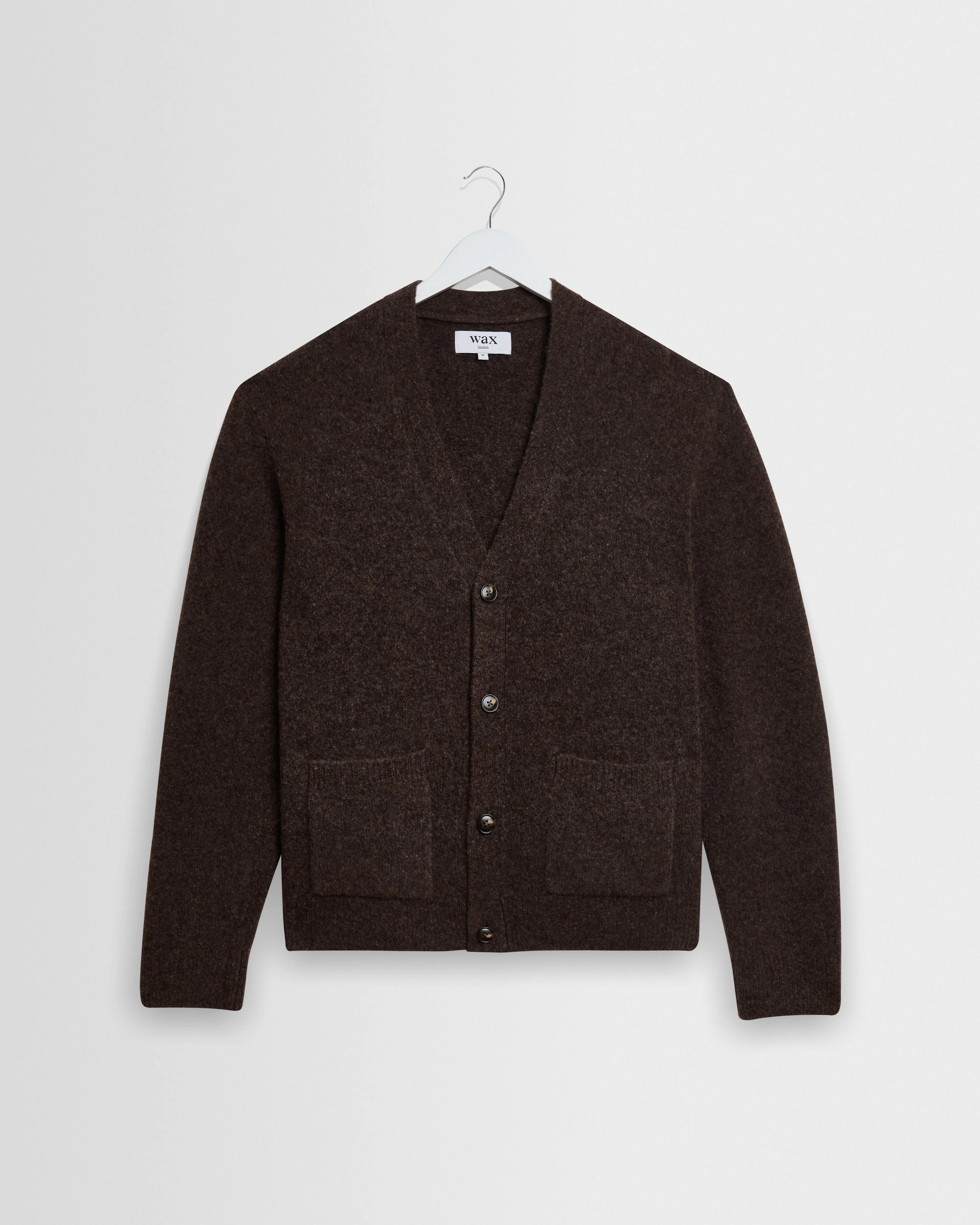 Walker - Chocolate Brown Fluffy Wool Knit Cardigan - 1