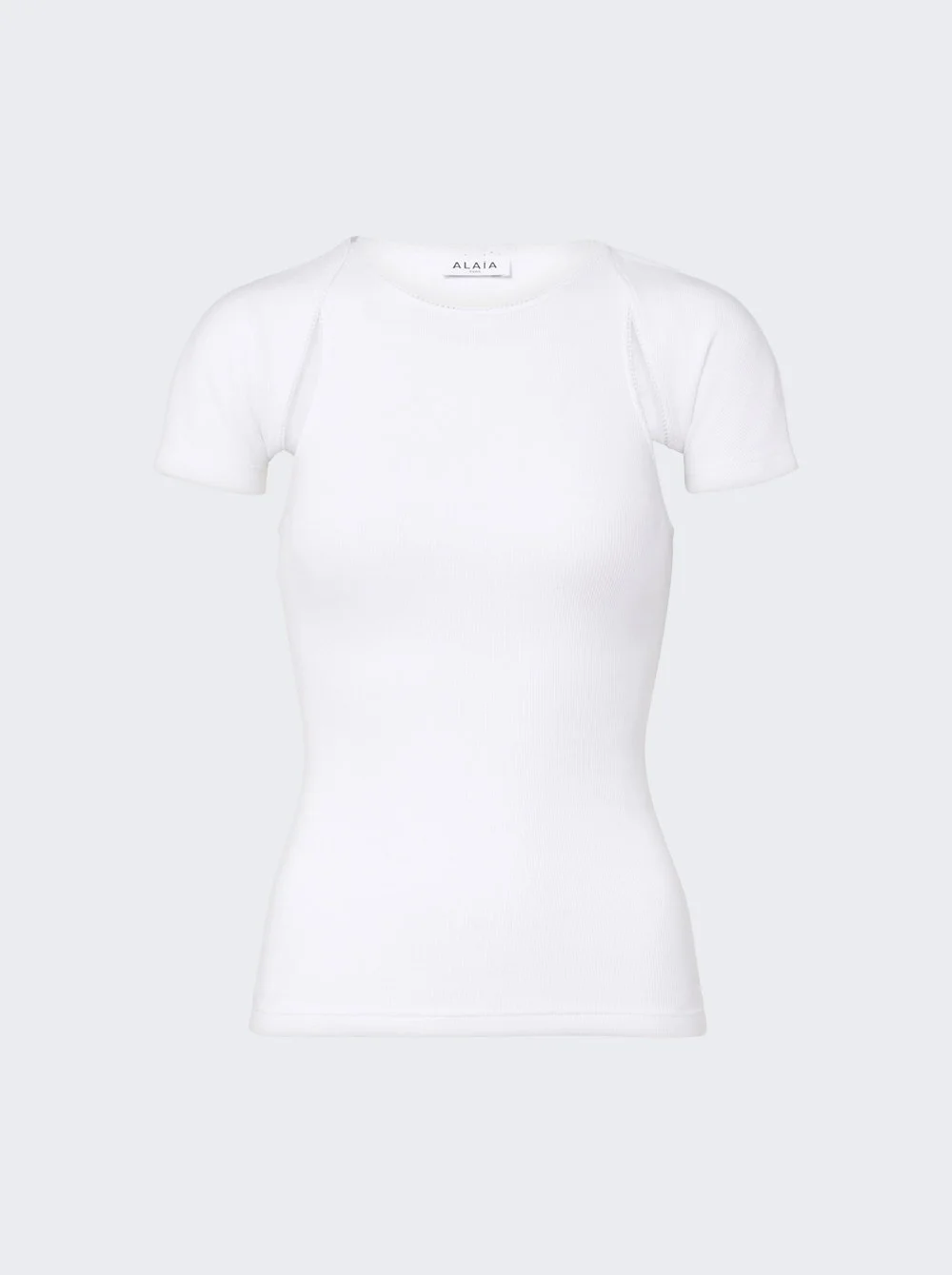 Layered Ribbed Jersey T-shirt White - 1