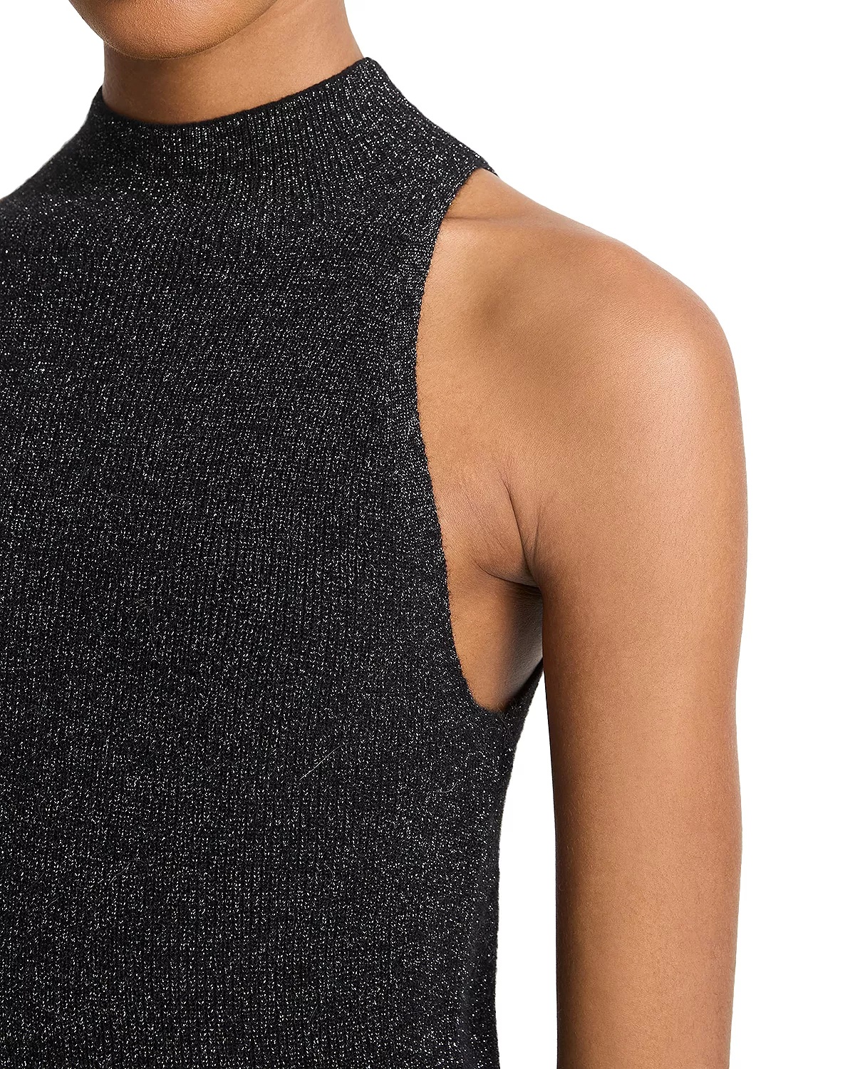Metallic Mock Neck Tank Top - 5