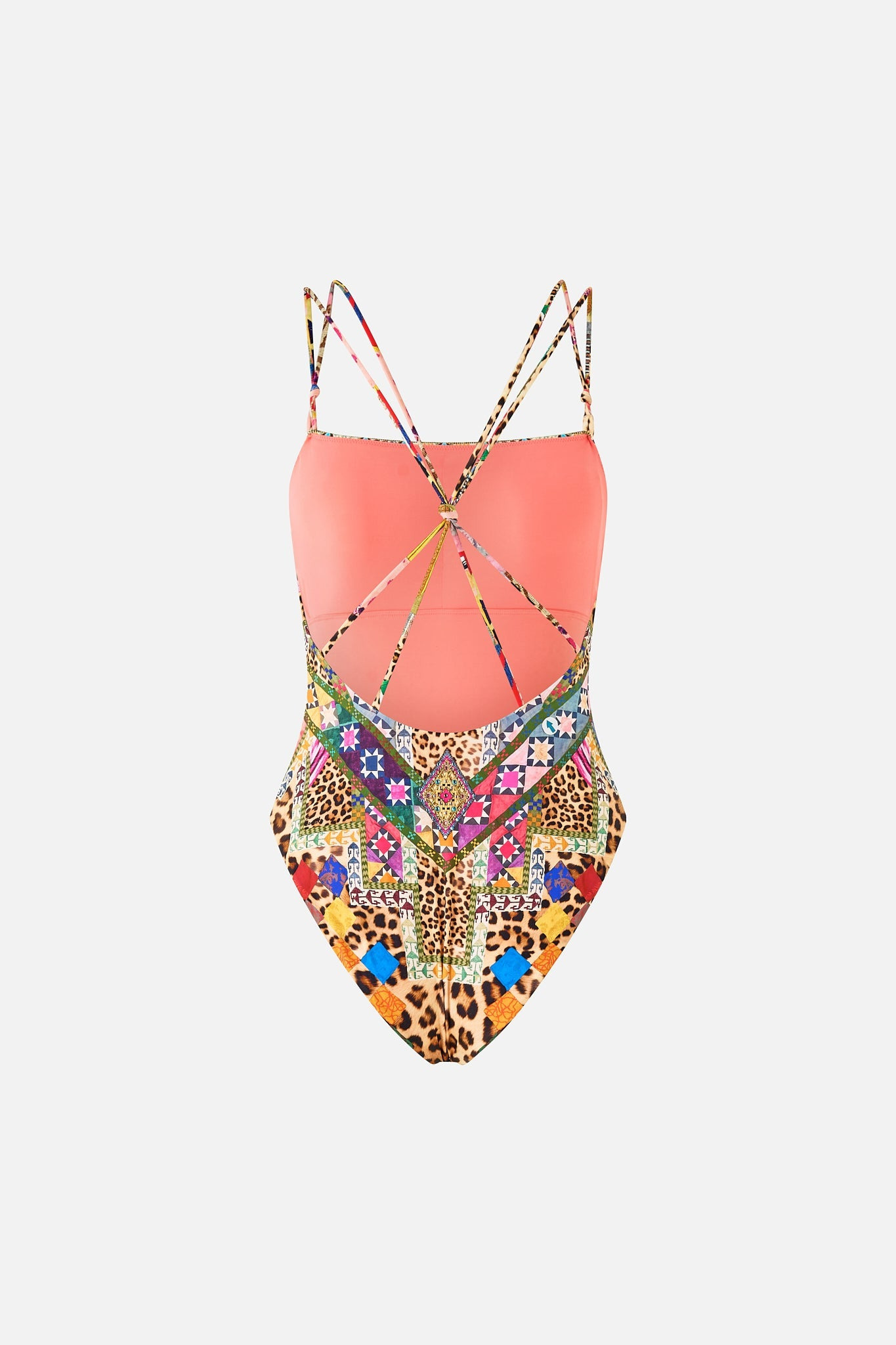 STRAIGHT NECK DOUBLE STRAP BUTTON ONE PIECE - 8