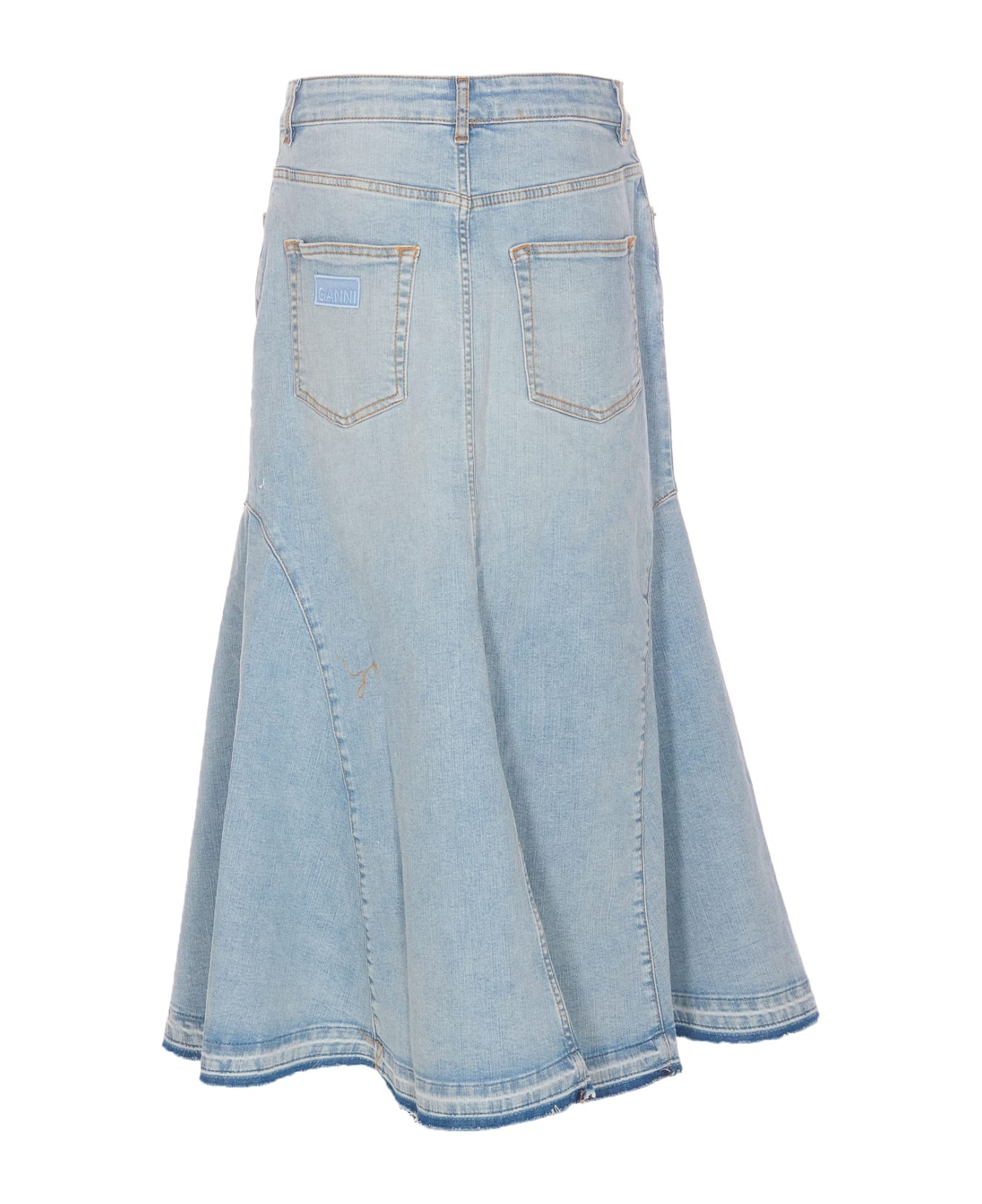 Denim Midi Skirt - 2