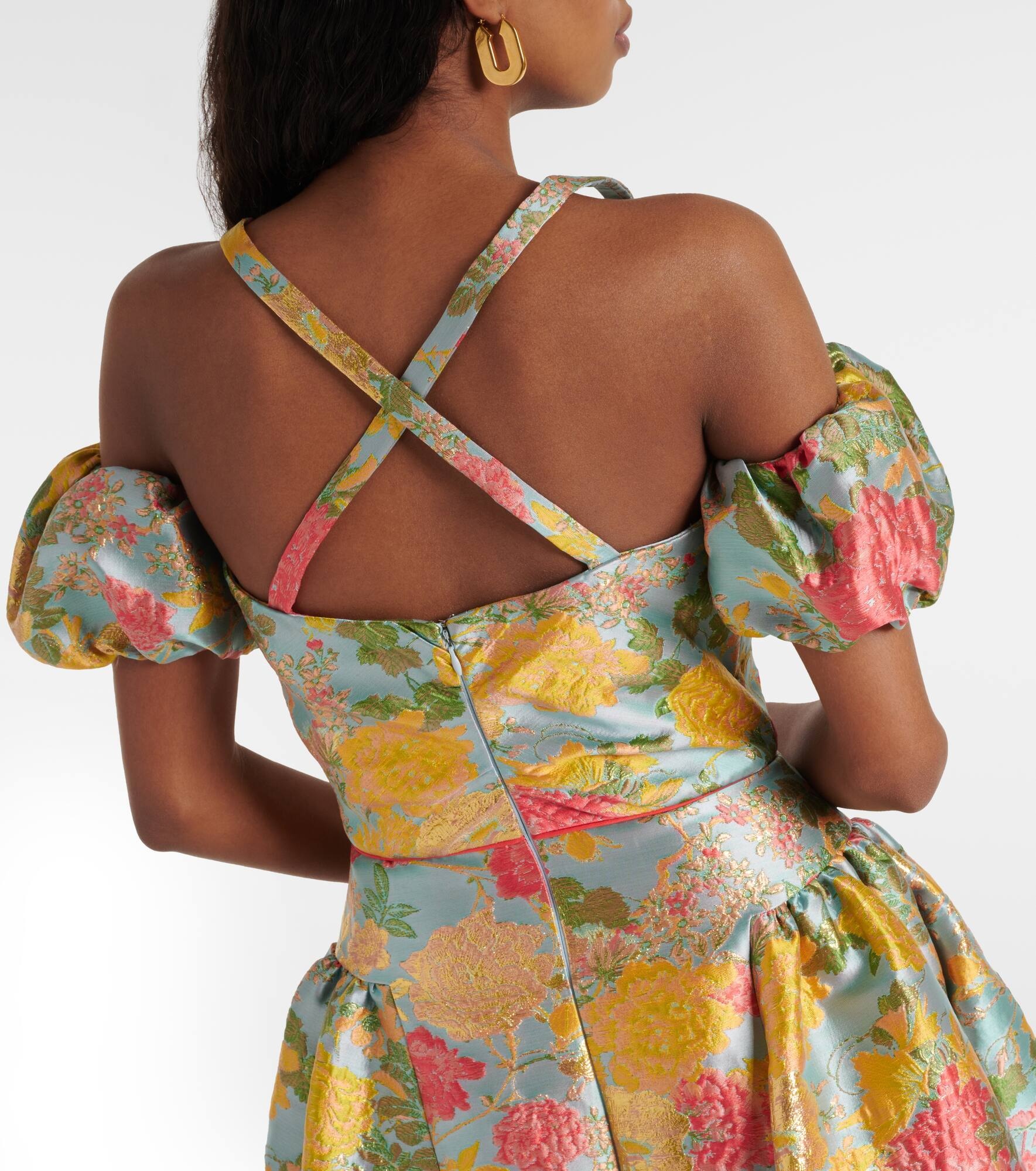 Jackie floral jacquard midi dress - 6
