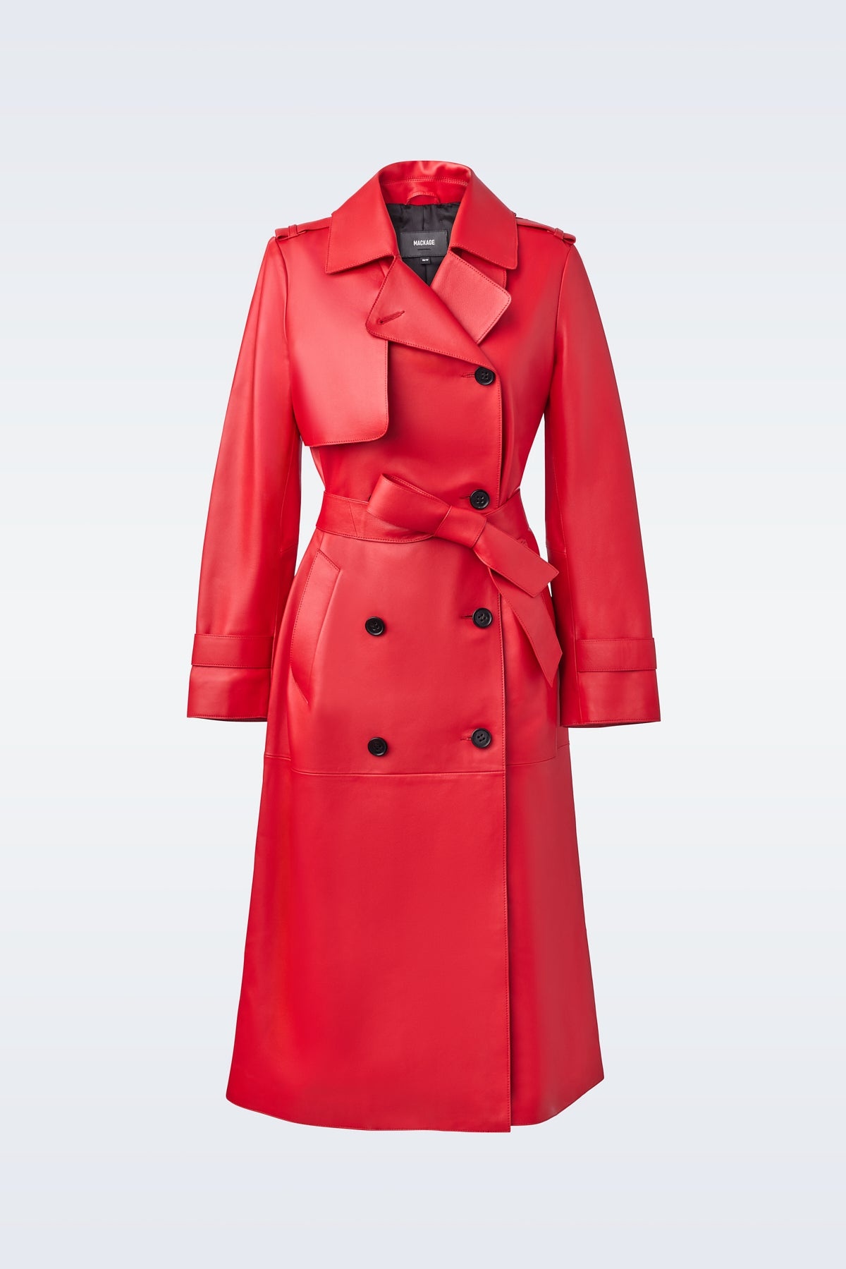 GAEL (R) Leather trench coat with belt - 1