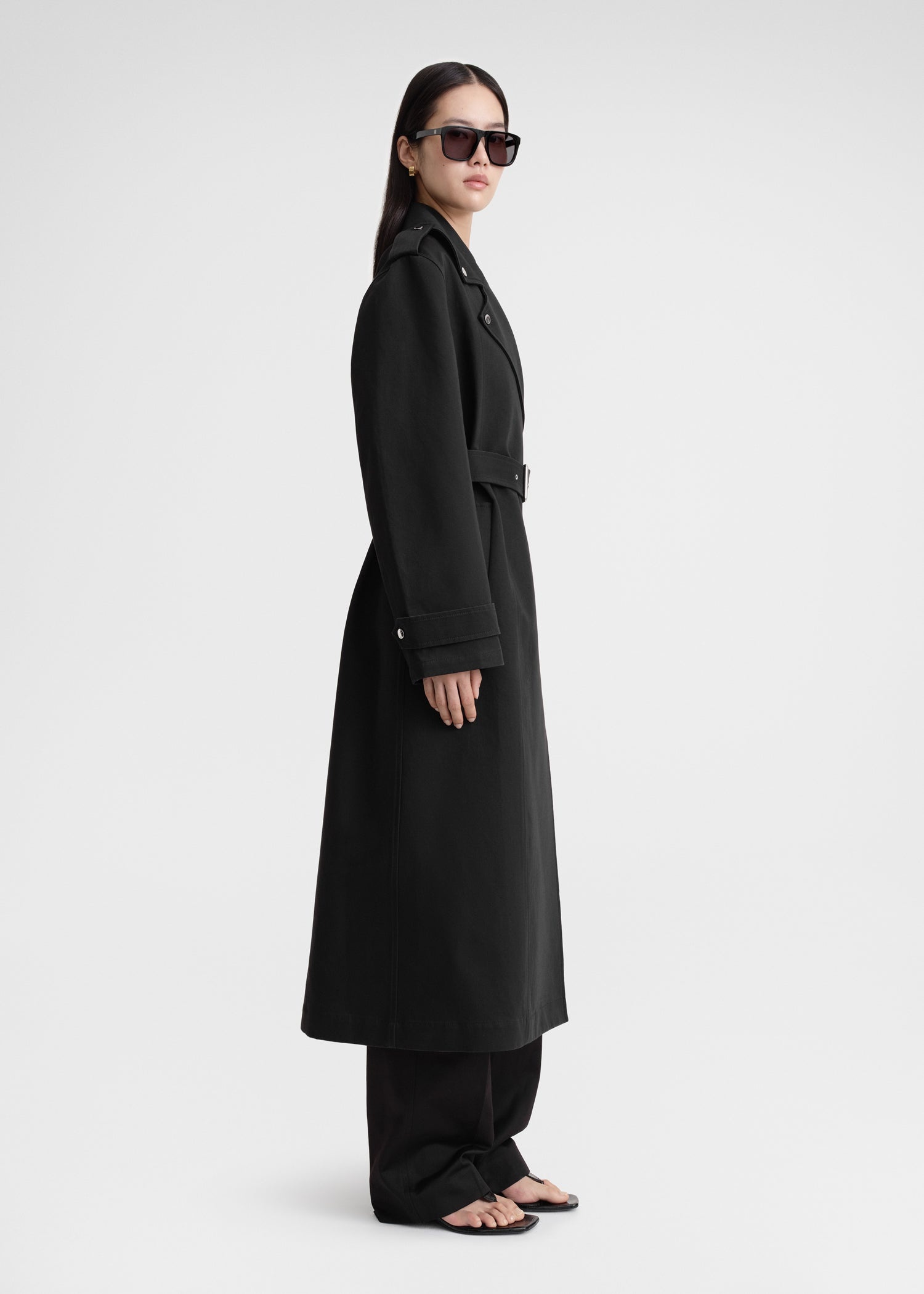 Cotton biker trench black - 3