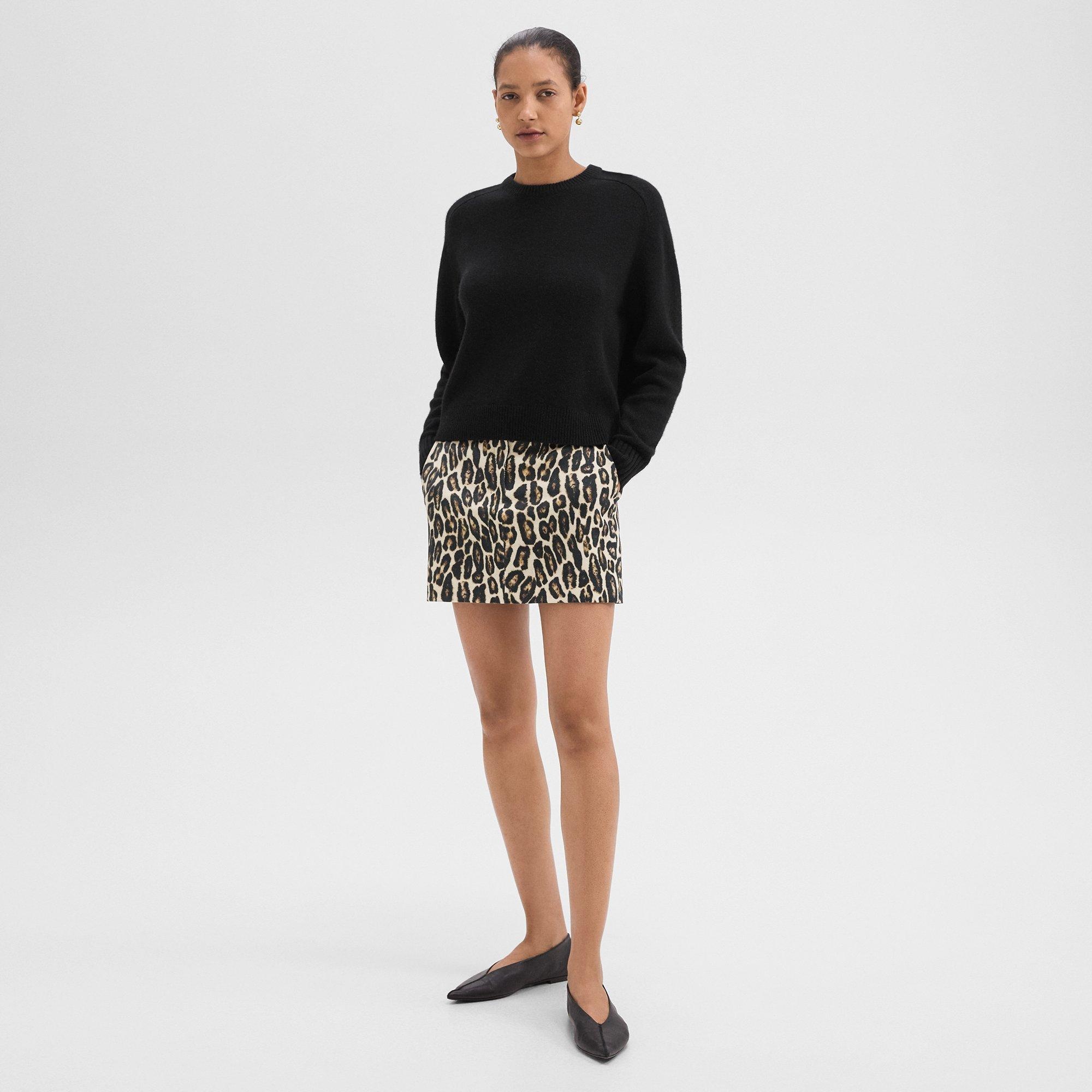 Mini Trouser Skirt in Stretch Leopard Wool - 2
