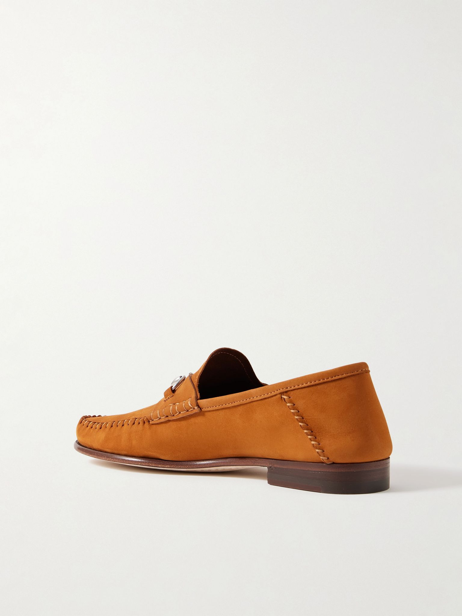 Gigi horsebit-detailed suede loafers Brown - 3