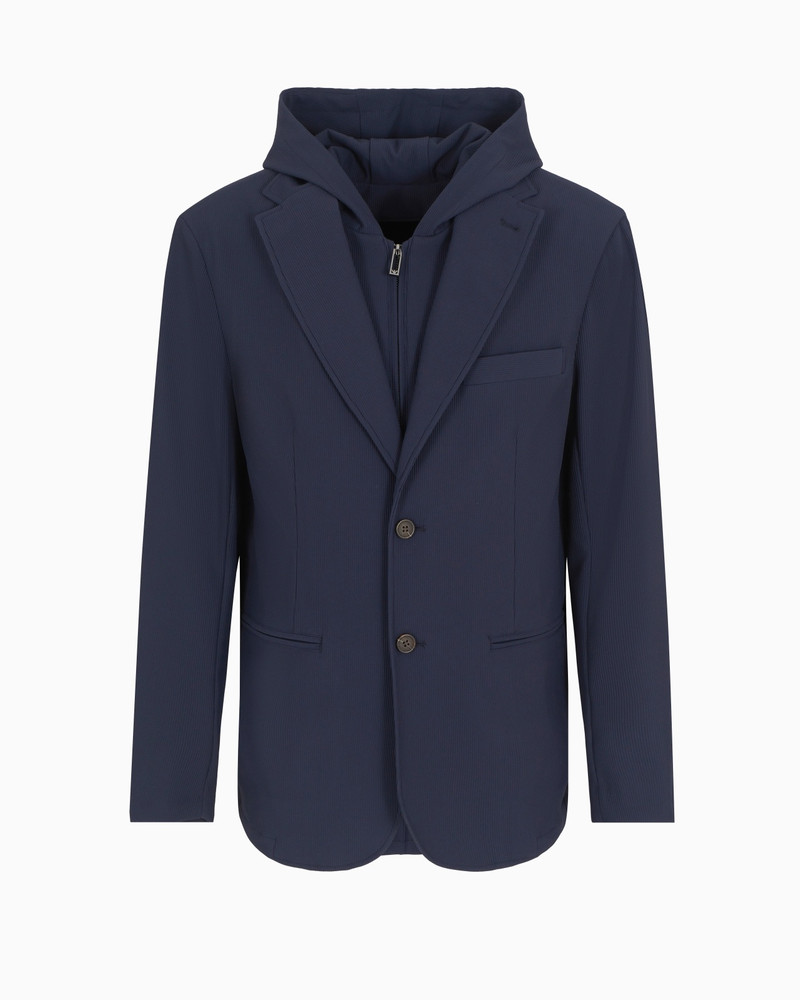 CANNETÉ STRETCH NYLON BLAZER WITH DETACHABLE INNER PANEL AND HOOD 1