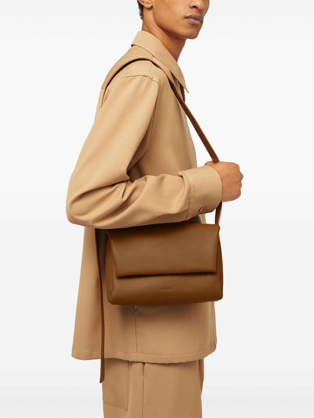 Folded small leather shoulder bag - 3