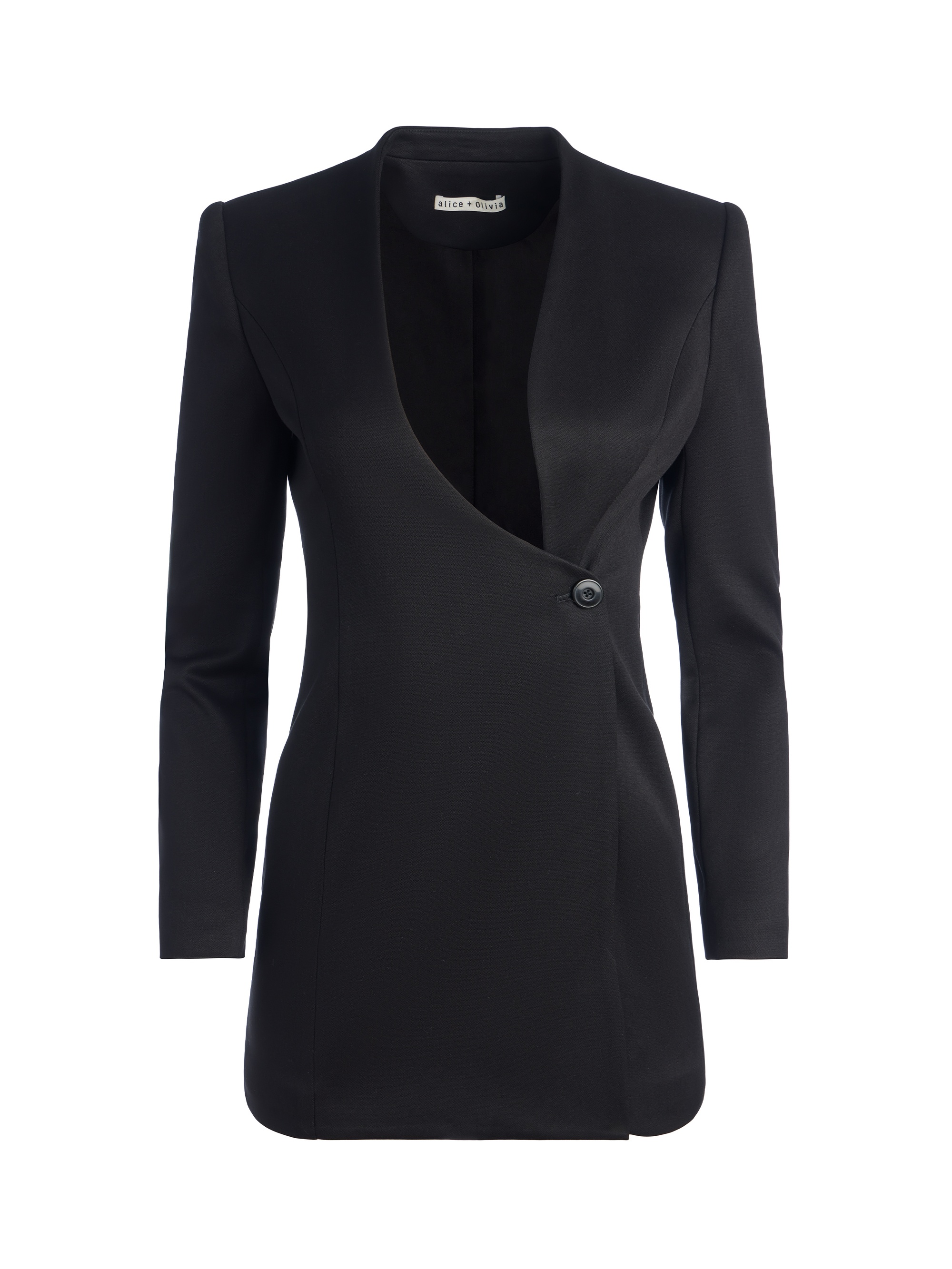 LUCIEN CURVED V-NECK FITTED BLAZER - 1