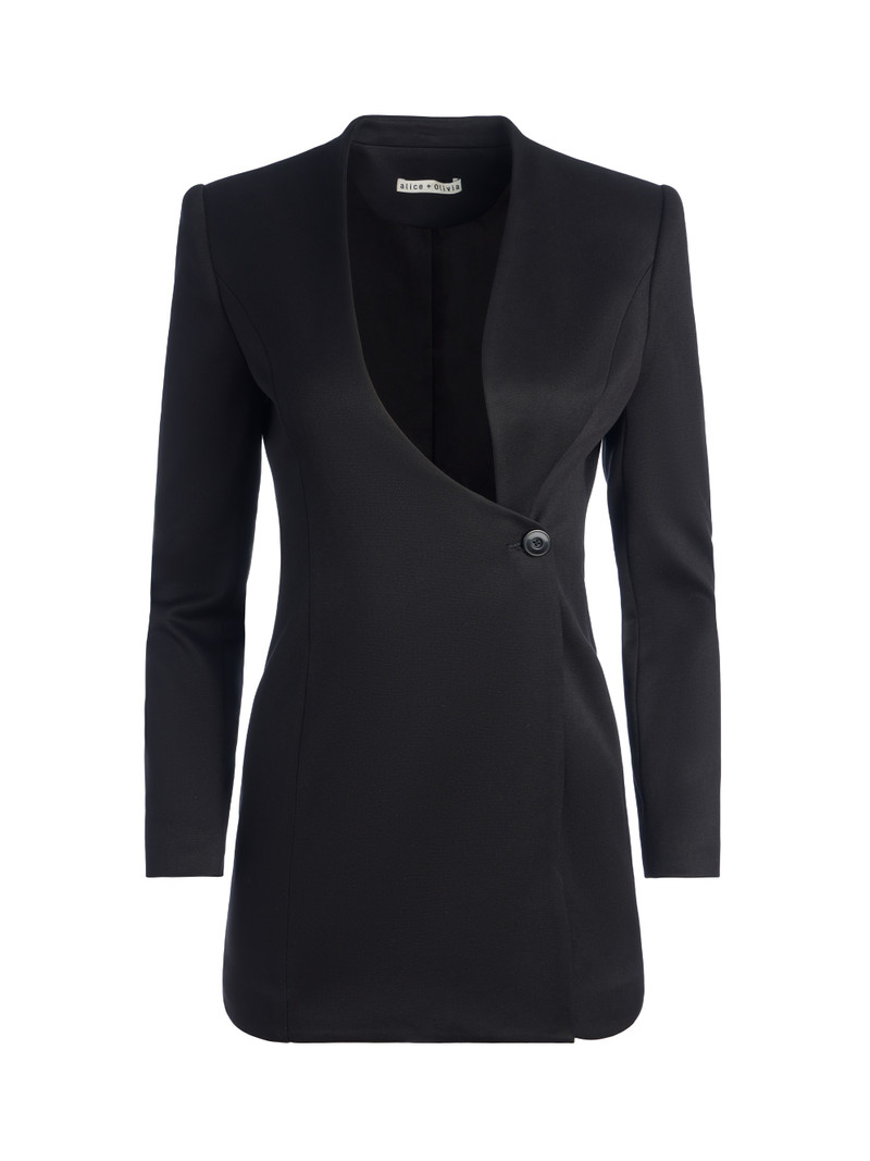 LUCIEN CURVED V-NECK FITTED BLAZER 1