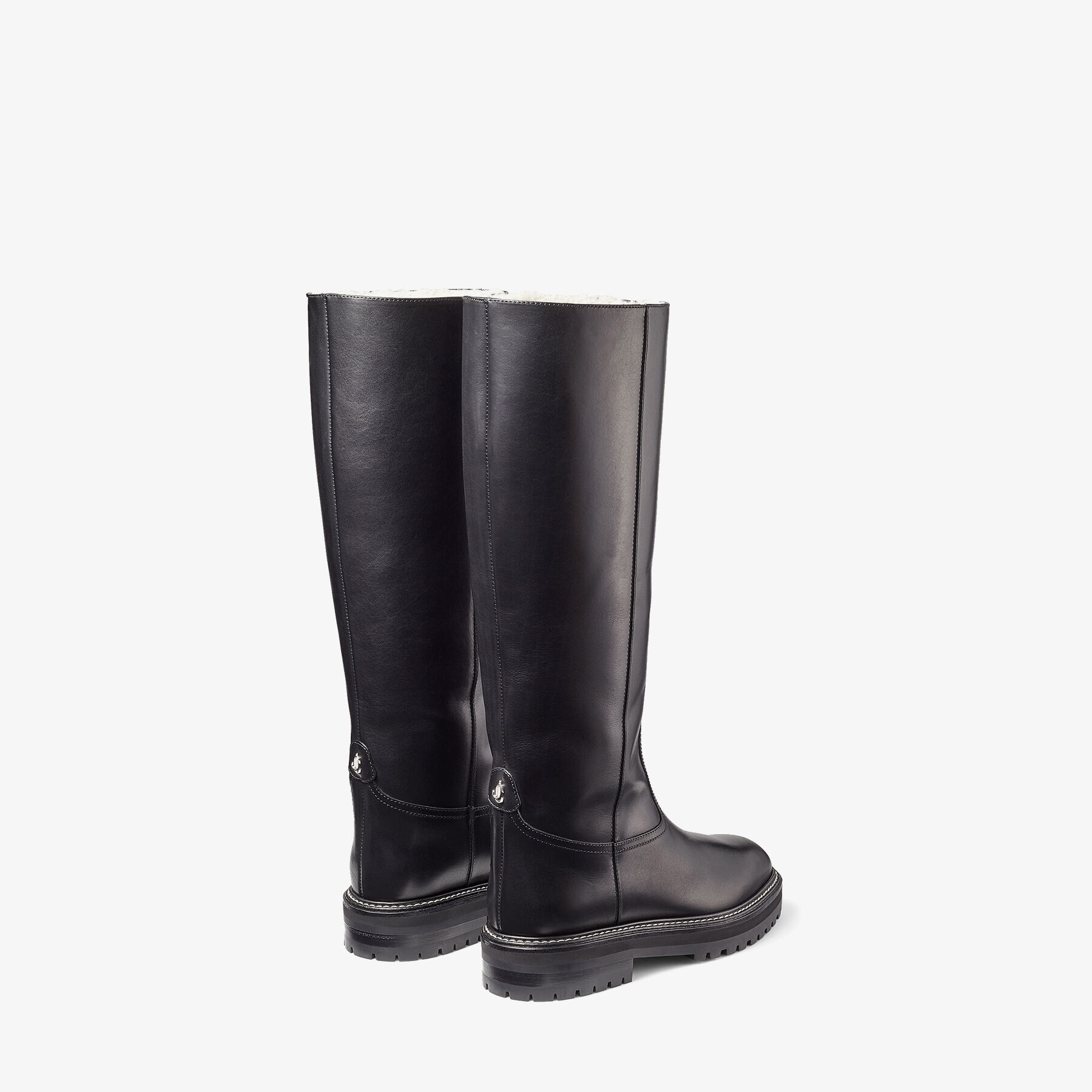 Yomi Flat
Black Soft Vachetta Leather Knee-High Boots with Natural Shearling Lining - 5