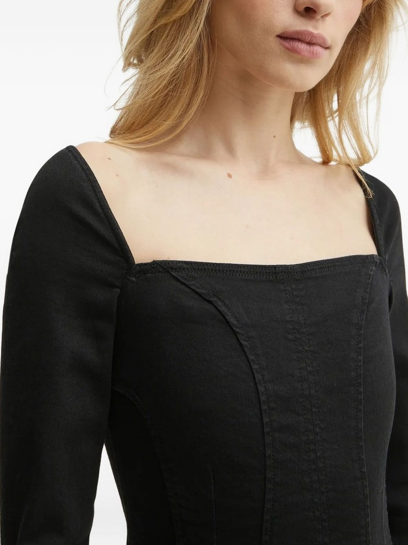 square-neck denim dress 3