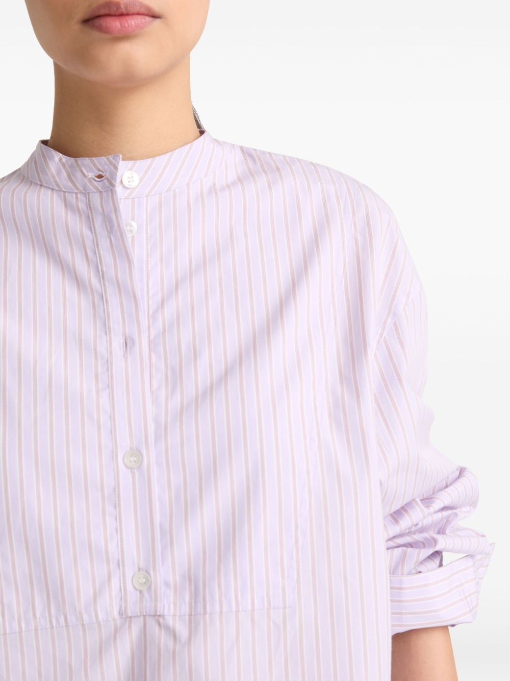 striped cotton poplin blouse - 5
