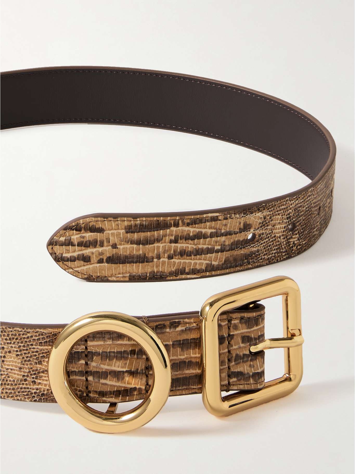 Regalo embellished lizard-effect leather belt Brown - 3