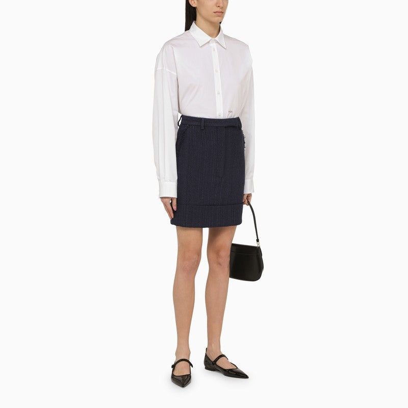 Thom Browne Navy Blue Cotton-Blend Skirt Women - 2