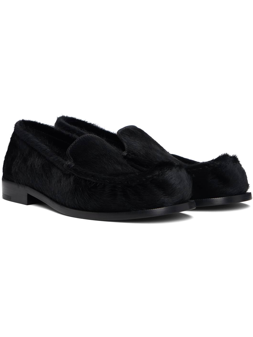 Black Ponyhair Loafers - 4