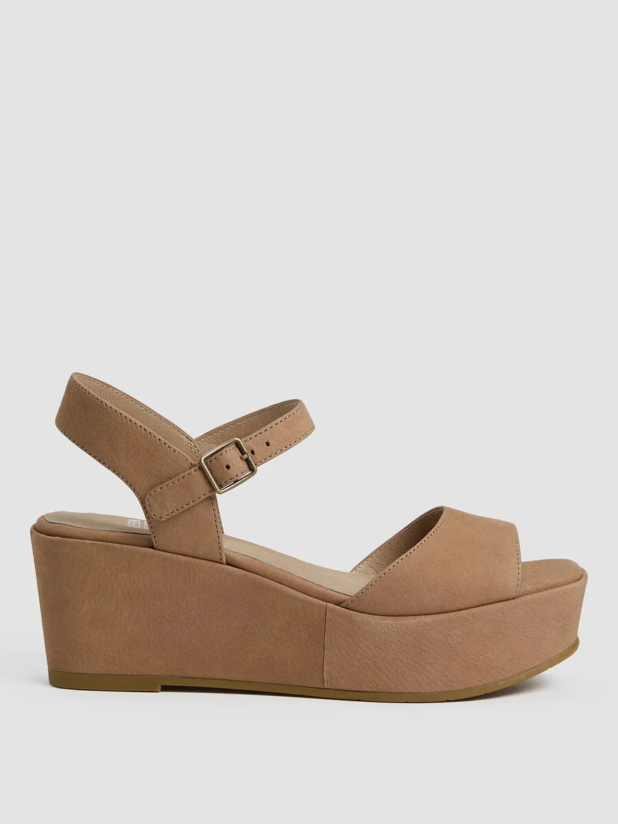 Mime Tumbled Nubuck Platform Sandal - 1