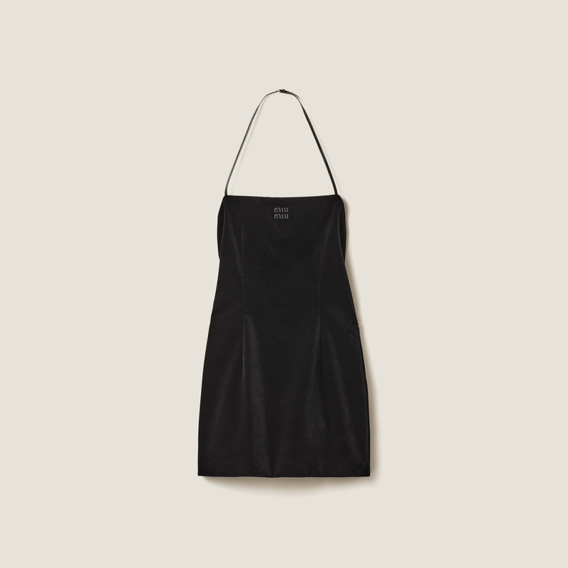 Stretch velvet mini-dress - 1