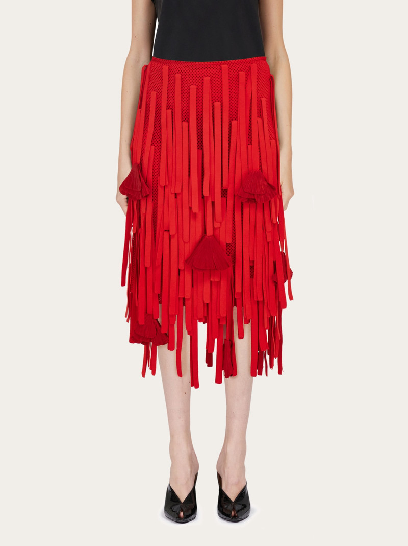 FERRAGAMO Mesh skirt with flower detail outlook