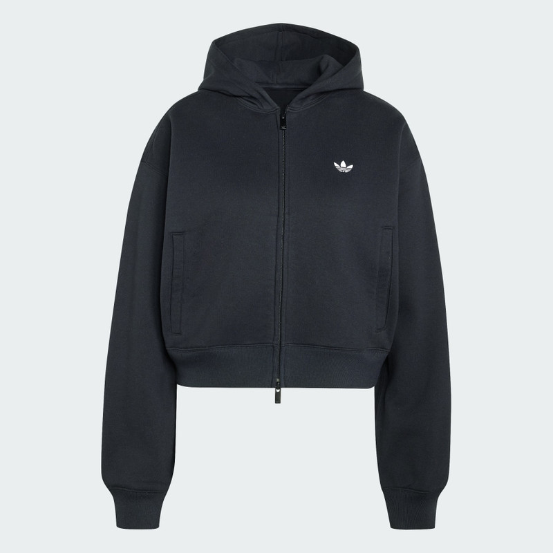 ESSENTIALS FLEECE CROPPED FZ HOODIE 1