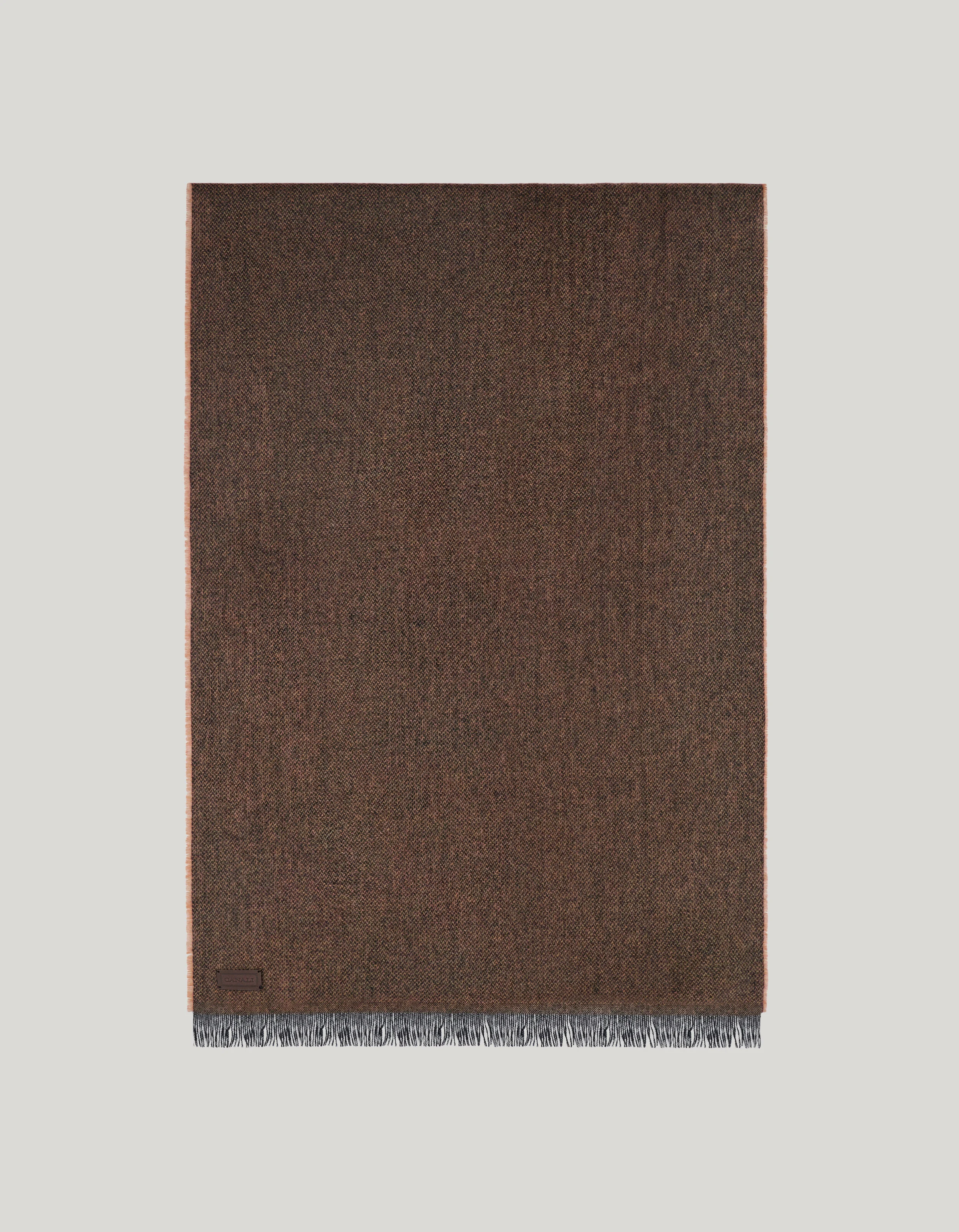 BROWN PURE CASHMERE SCARF - 1
