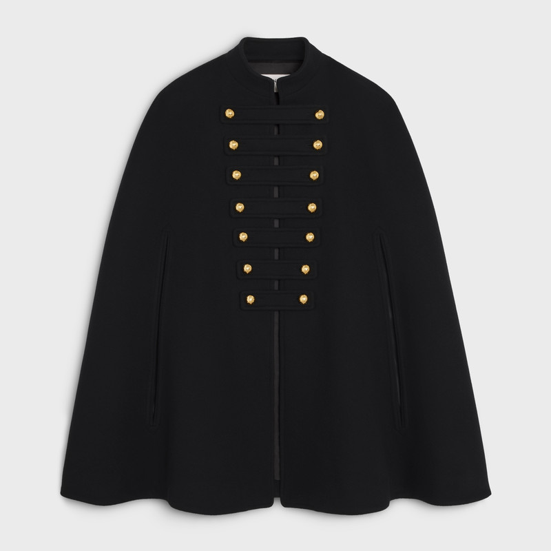 Officer cape in wool and cashmere cloth 1