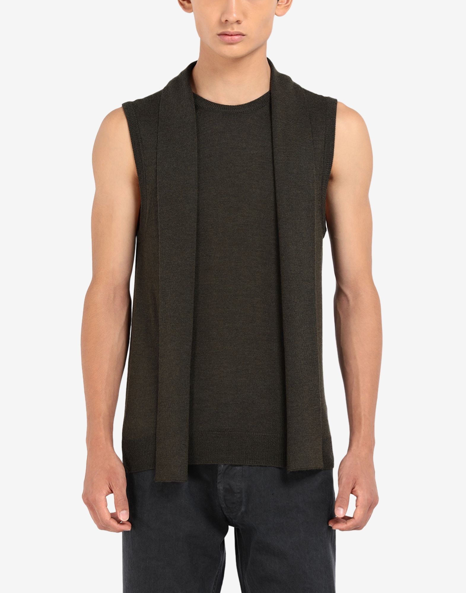 Scarf sleeveless wool sweater - 5