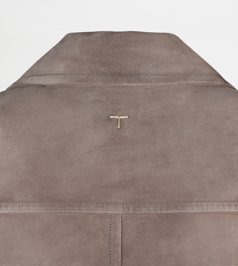 TRENCH COAT IN PASHMY SUEDE - BROWN 8