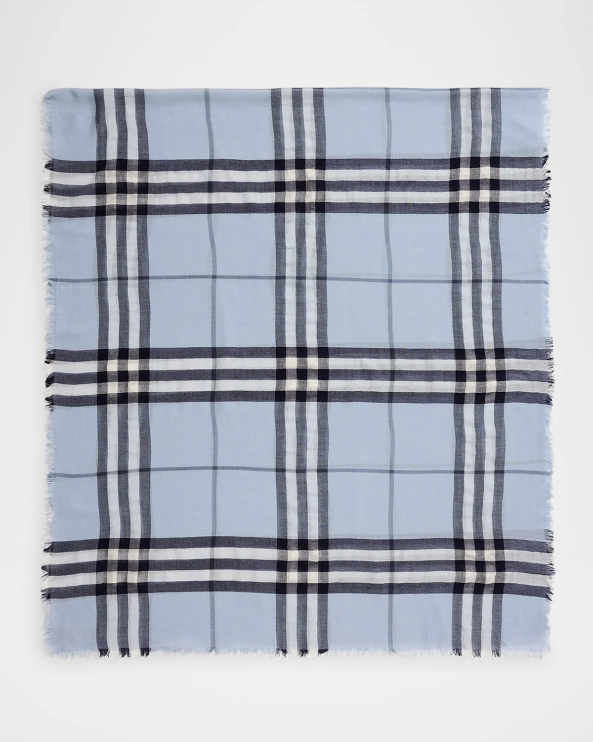 Men's Giant Check Lightweight Wool Scarf - 1