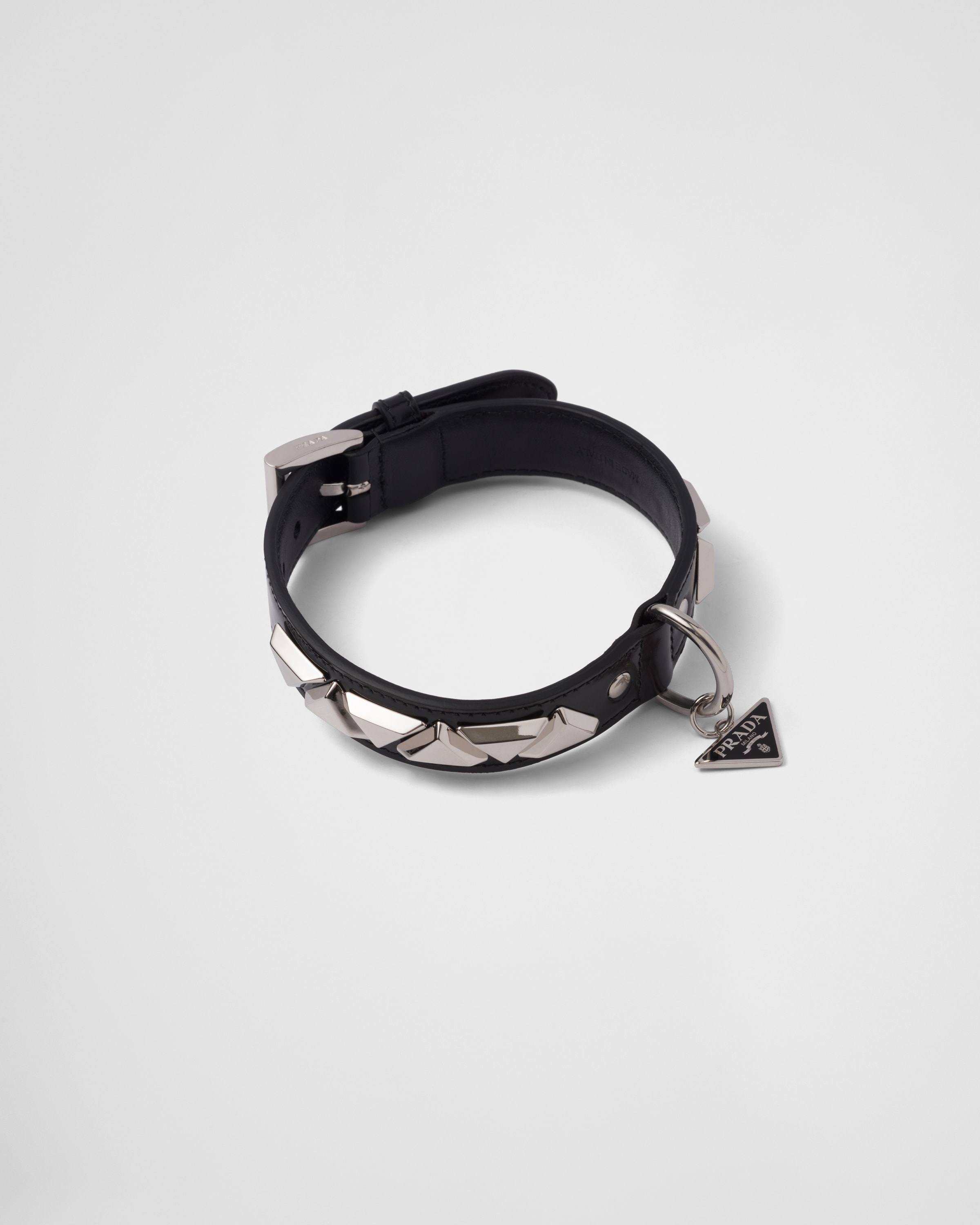 Studded brushed leather pet collar - 2