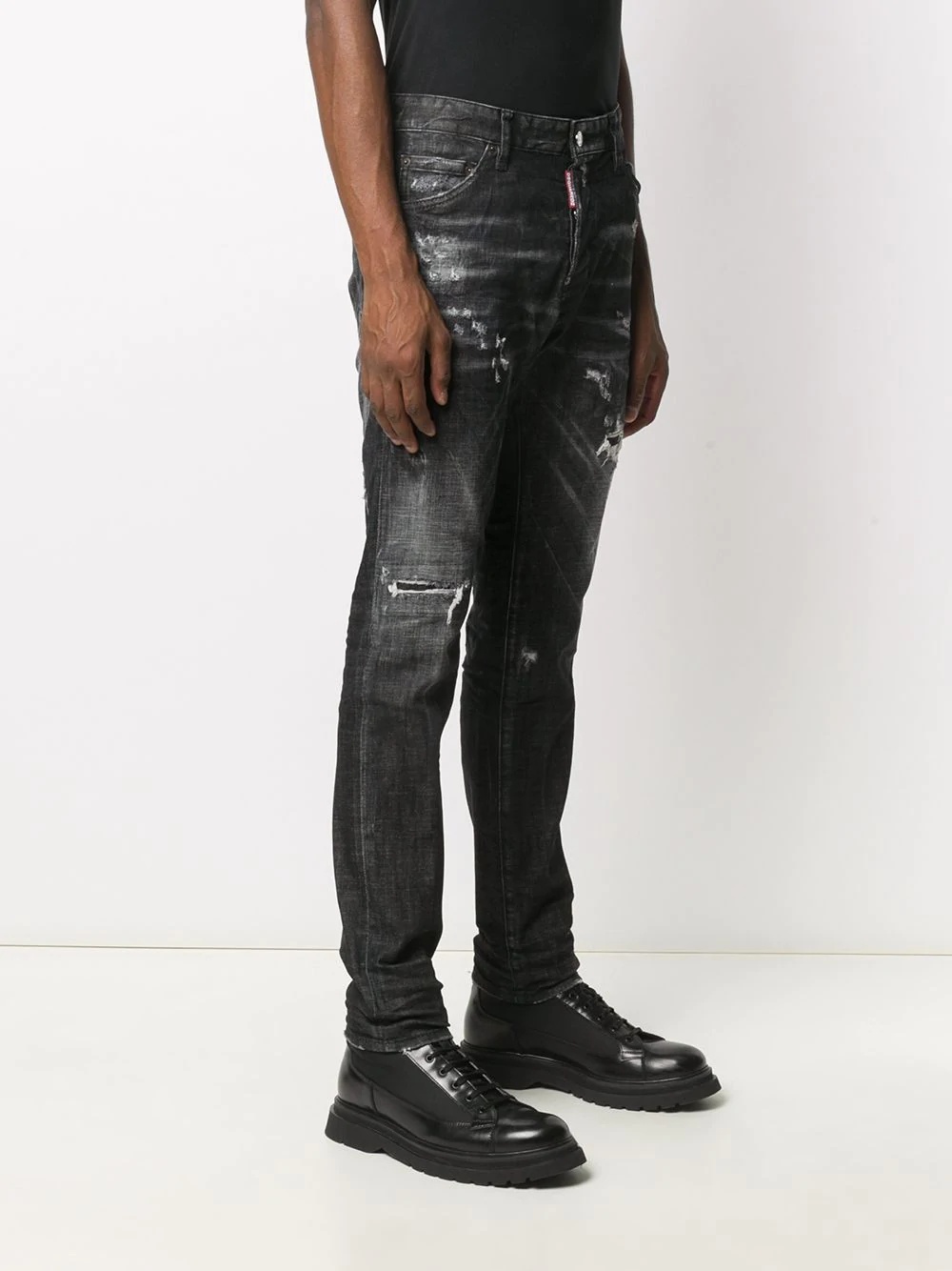 distressed low-rise slim-fit jeans - 3