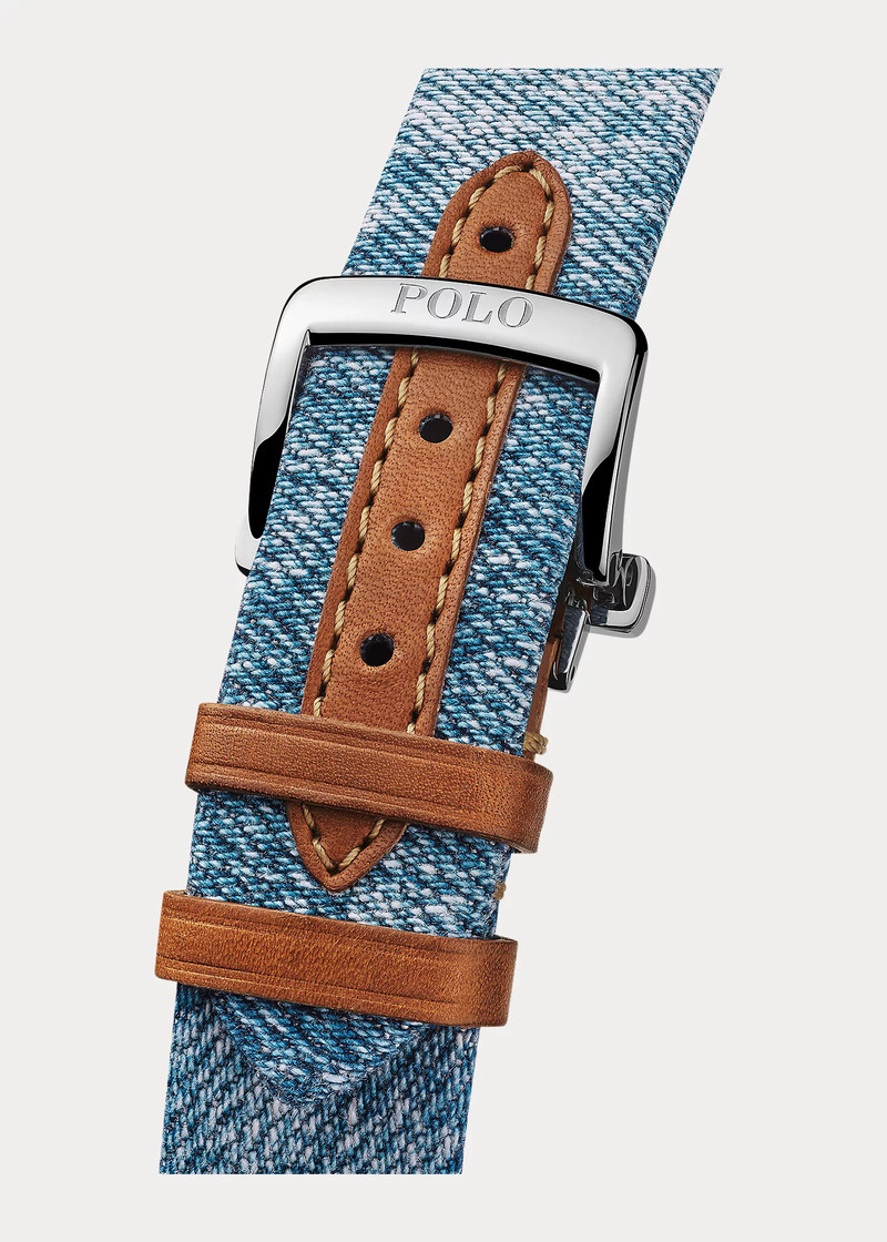 42 MM Denim Polo Bear Steel White Dial 6