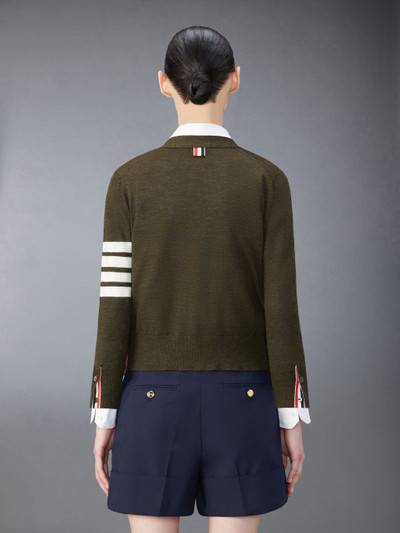 Thom Browne Fine Merino Wool 4-Bar Relaxed Fit Cardigan outlook