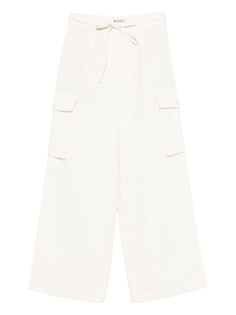 drawstring-waist cargo trousers 1