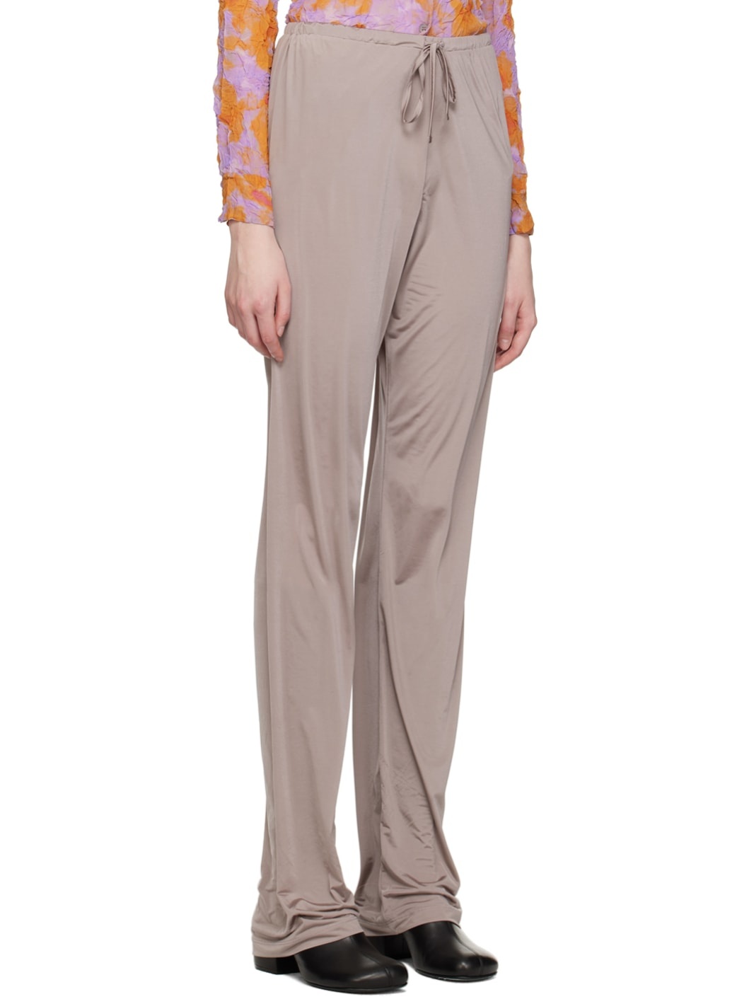 Taupe Drawstring Trousers - 2