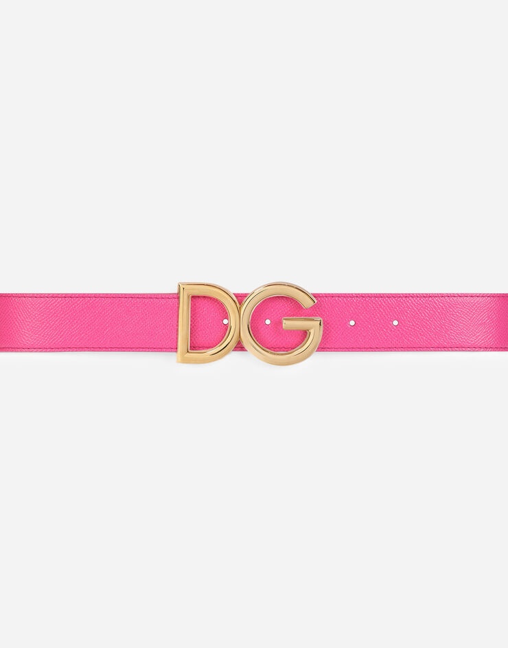 Reversible dauphine calfskin belt with DG logo - 3