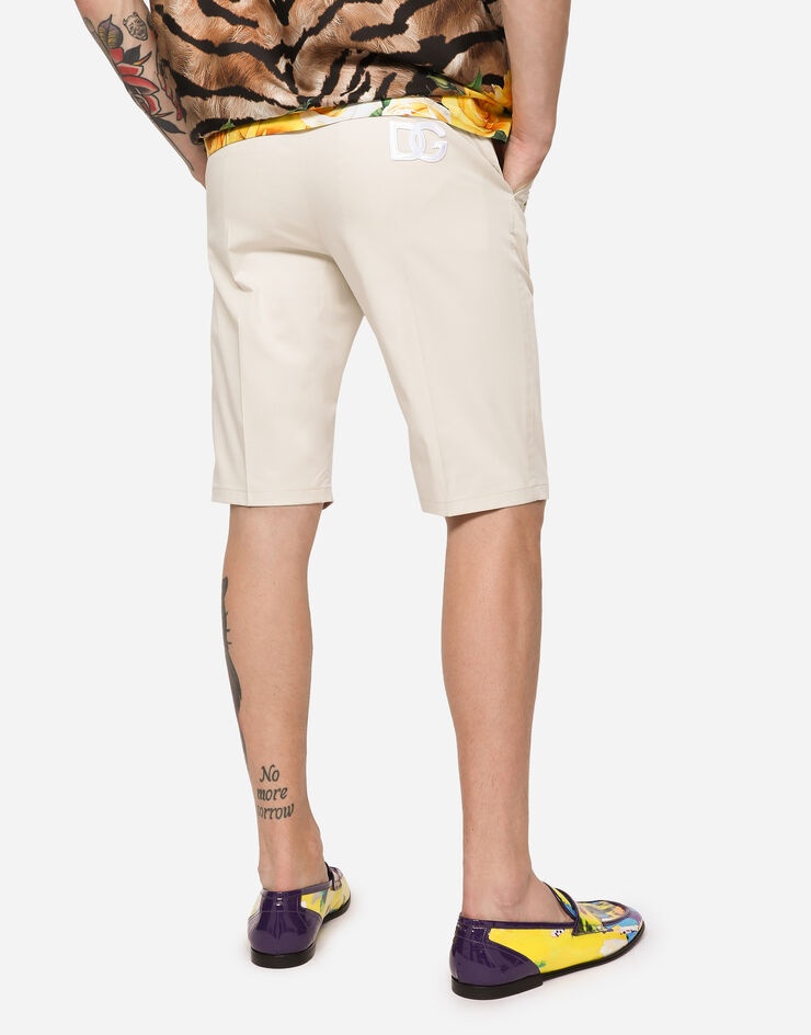 Stretch cotton shorts with DG embroidery - 4