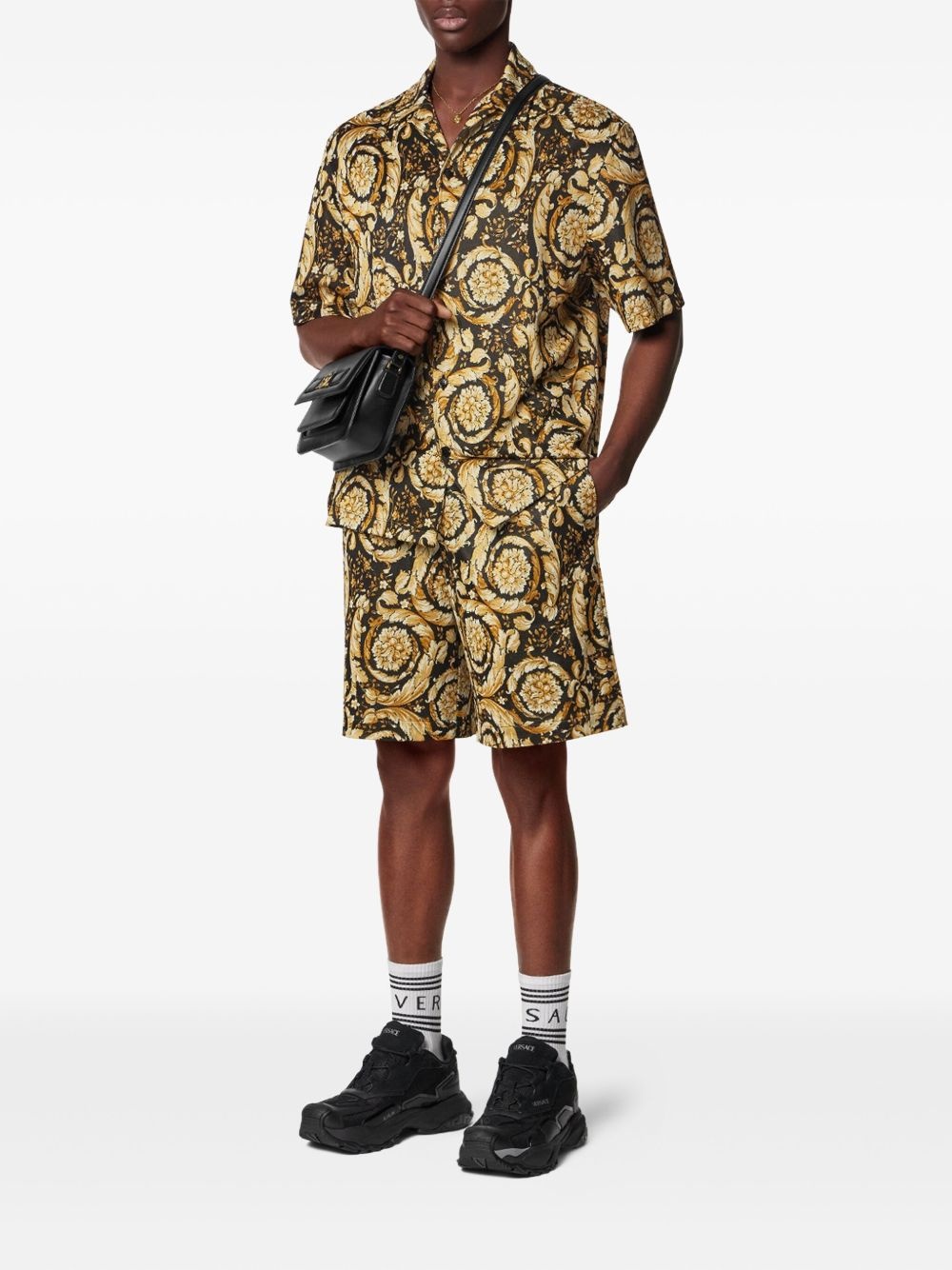 Barocco jacquard track shorts - 2