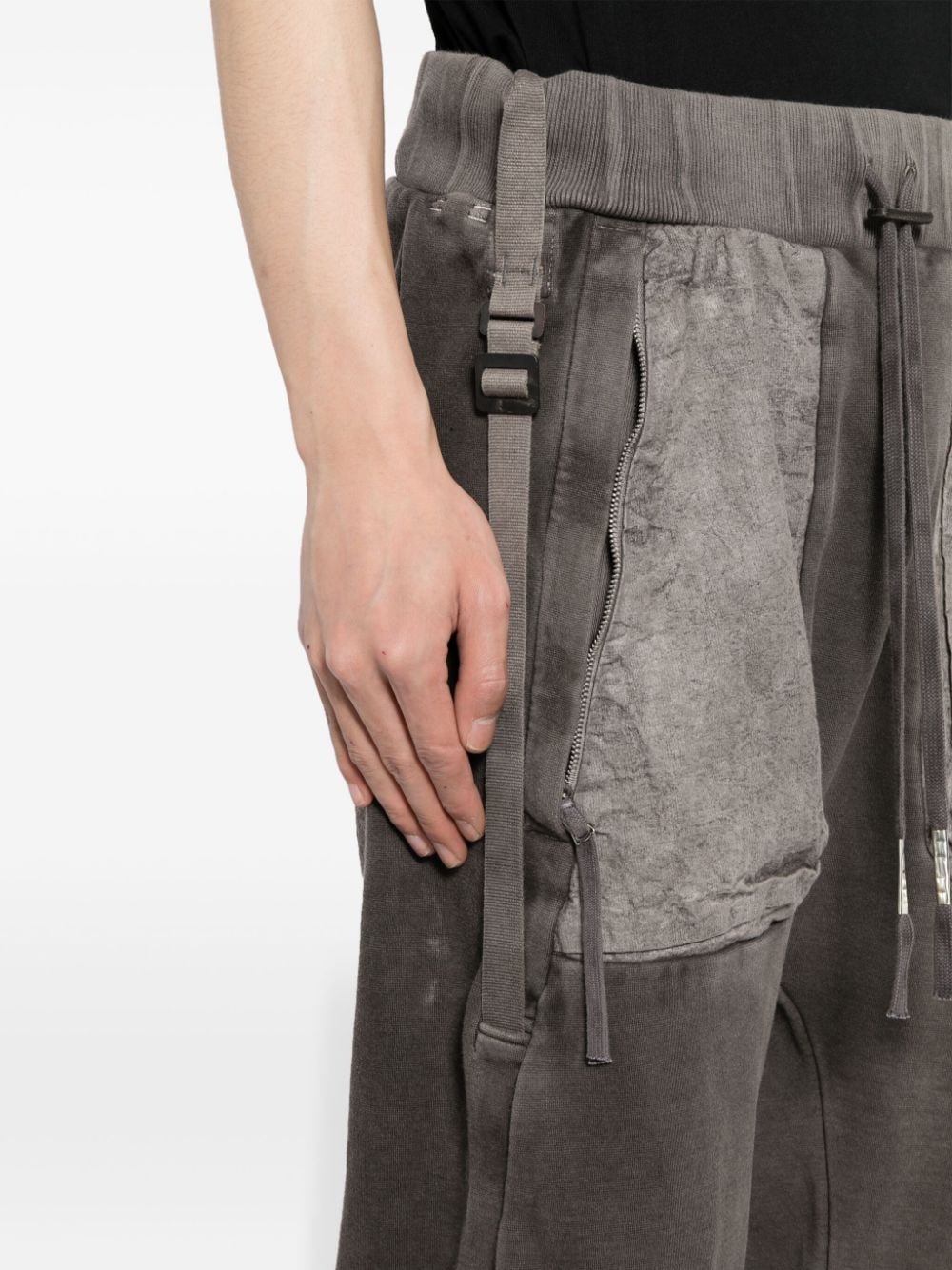 deconstructed cotton track pants - 5