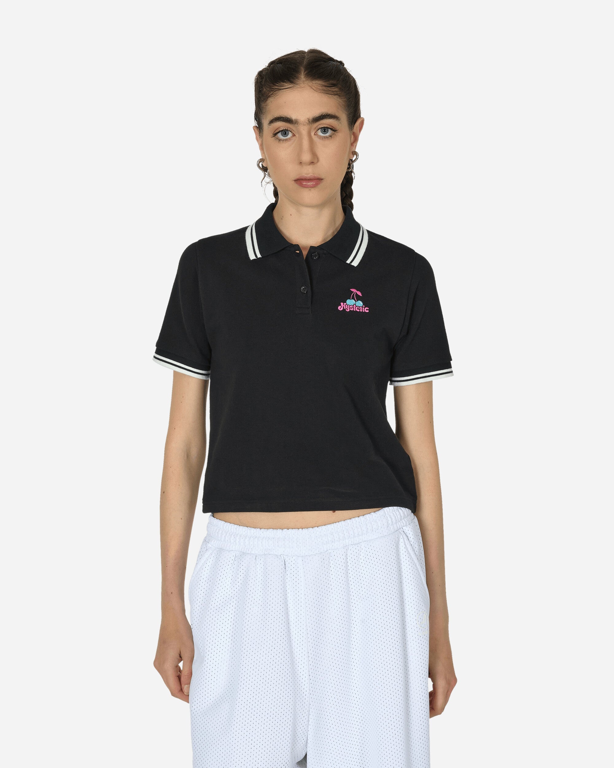 Poison Cherry Short Polo Shirt Black - 1