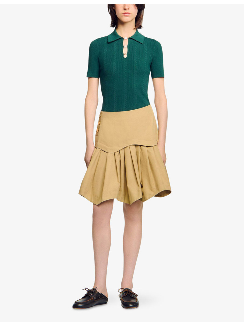 Sandro Short-Sleeve Knitted Polo Jumper outlook