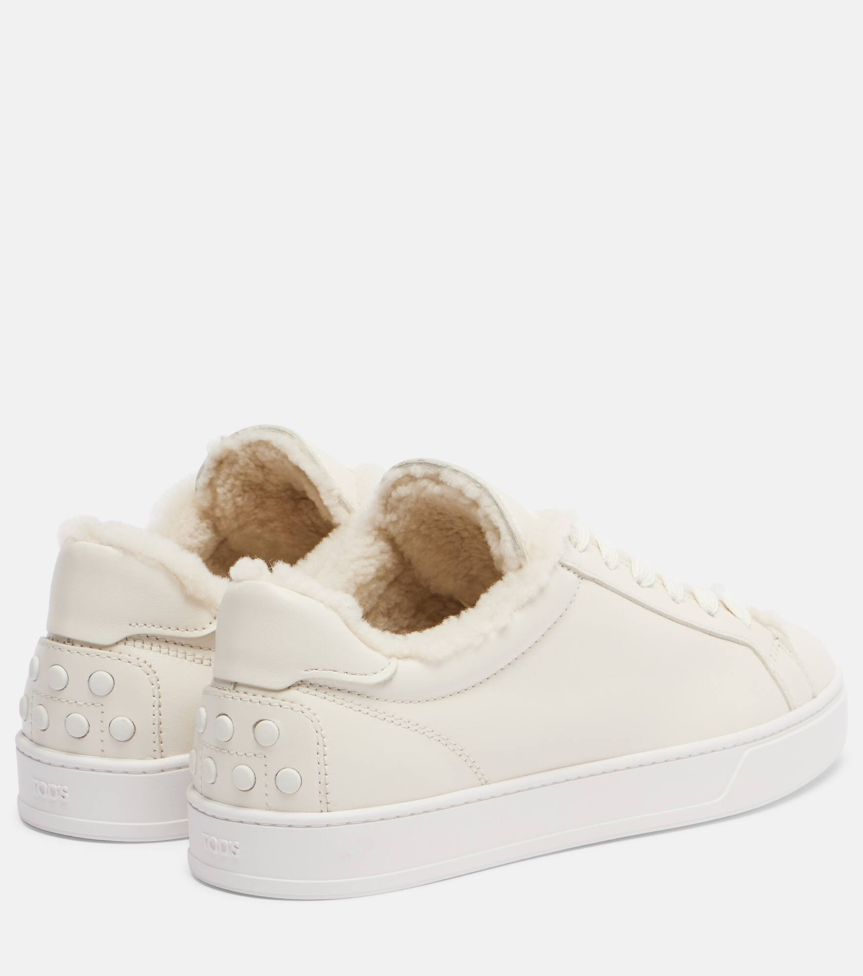 Cassetta shearling-lined leather sneakers - 2
