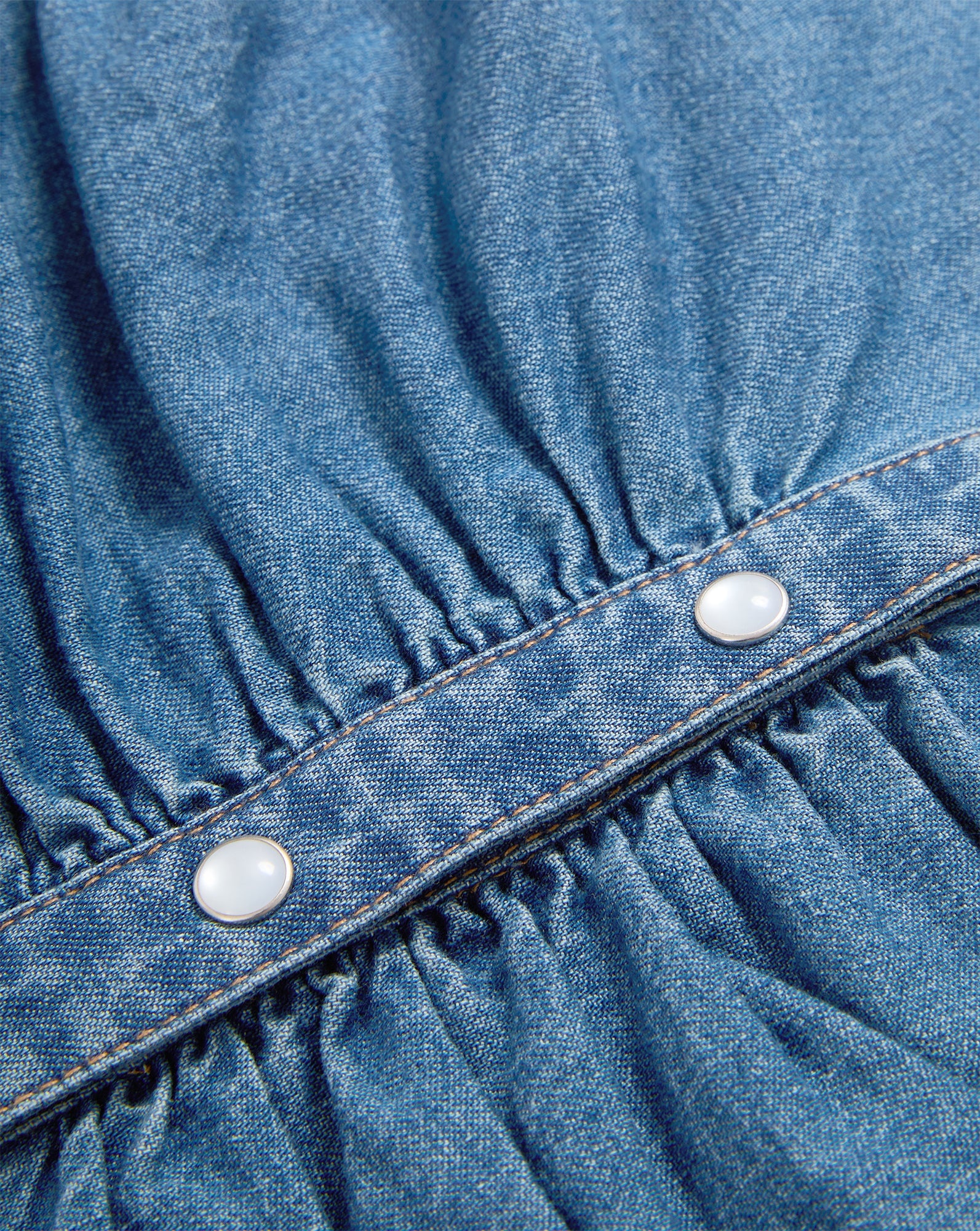 MAURA RUCHED DENIM DRESS - 5