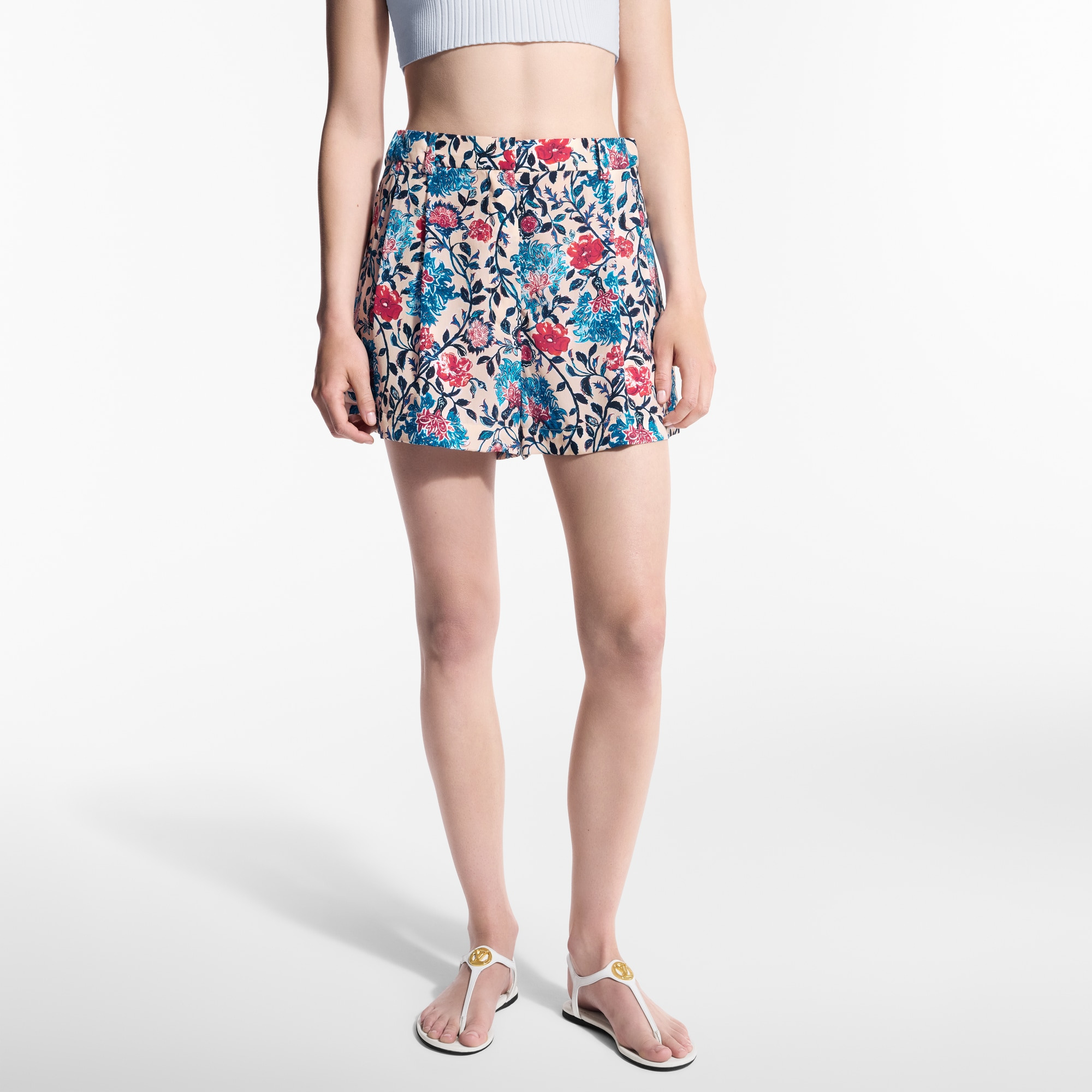 Floral Vine Pleat Shorts - 2