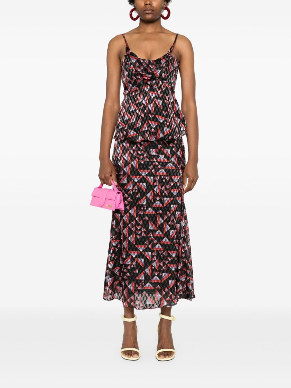 Katae geometric-print midi skirt - 2