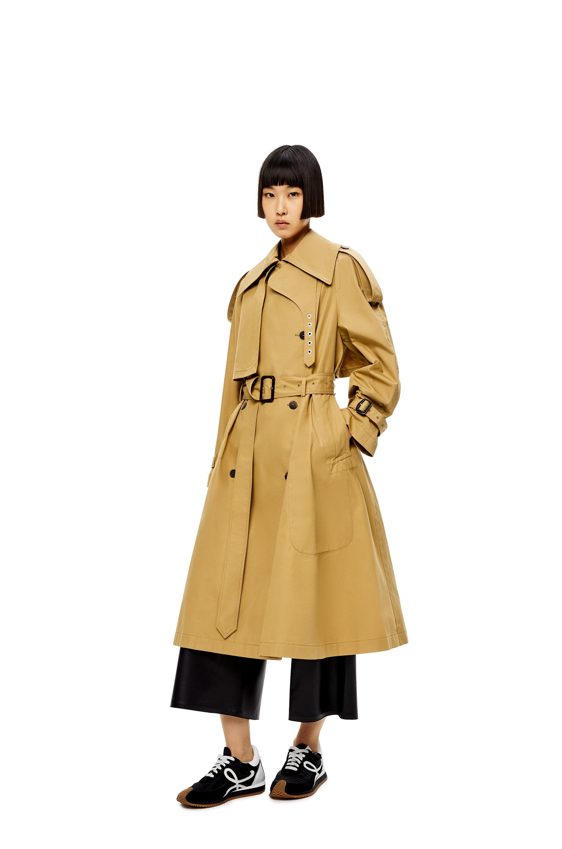 Double breasted trench coat in cotton - 3