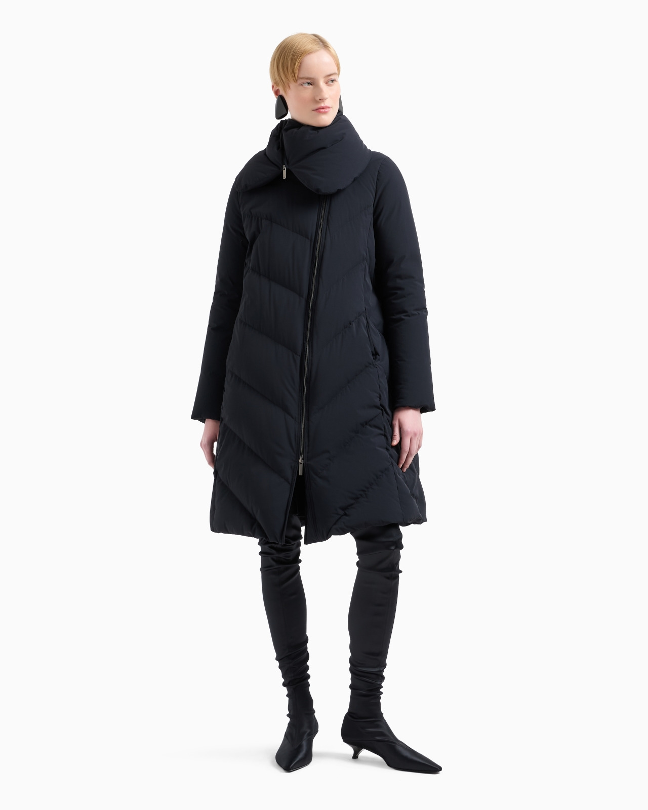 ASV water-repellent 3/4 down jacket in quilted nylon with recycled down - 2