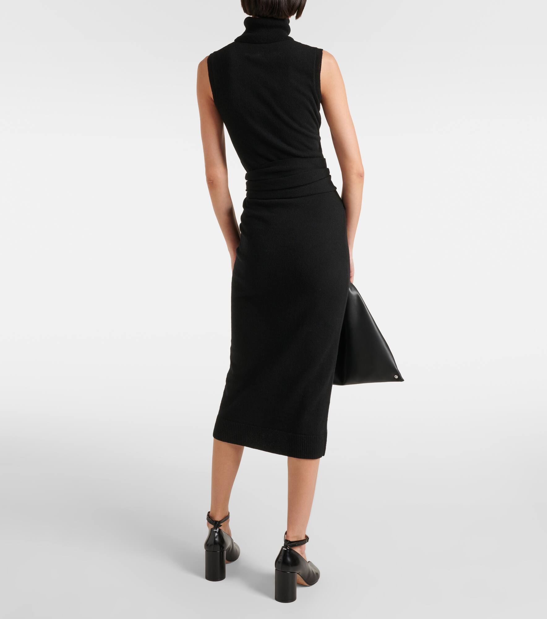 Tie-detail wool-blend midi dress - 3